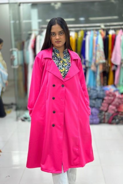 Premium Winter Long Coat - Pink