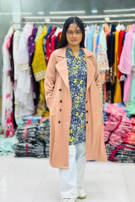 Premium Winter Long Coat - Light Pink